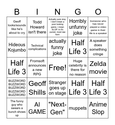 The Ad Awards Bingo Card