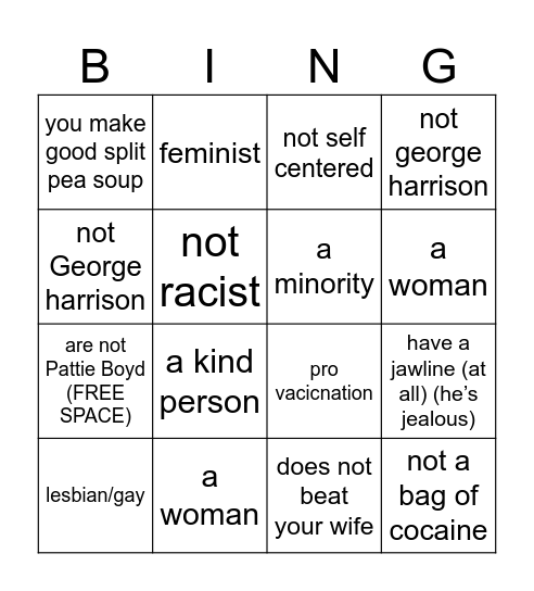 would eric clapton hate you Bingo Card