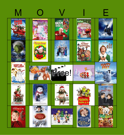 Christmas Movies Bingo Card