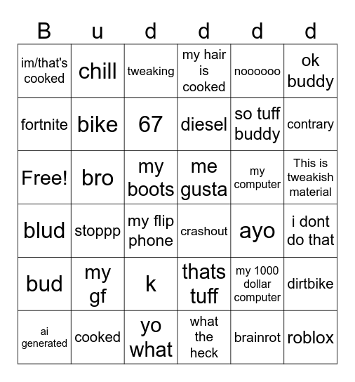 jaxy boi bingo Card