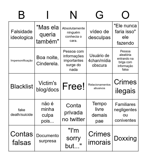 Exposed de Persona Publica check Bingo Card