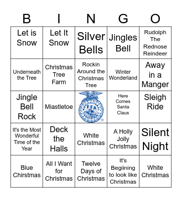 FFA Christmas Song Bingo Card