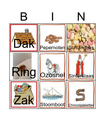 Sinterklaas Bingo Card