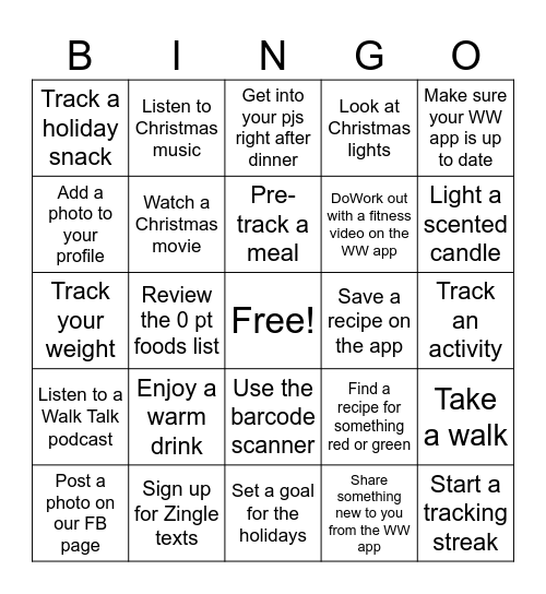 December BINGO Card