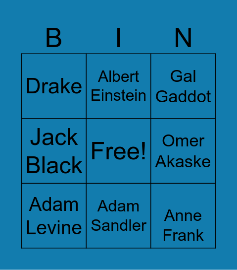 Famous Jews Bingo Card
