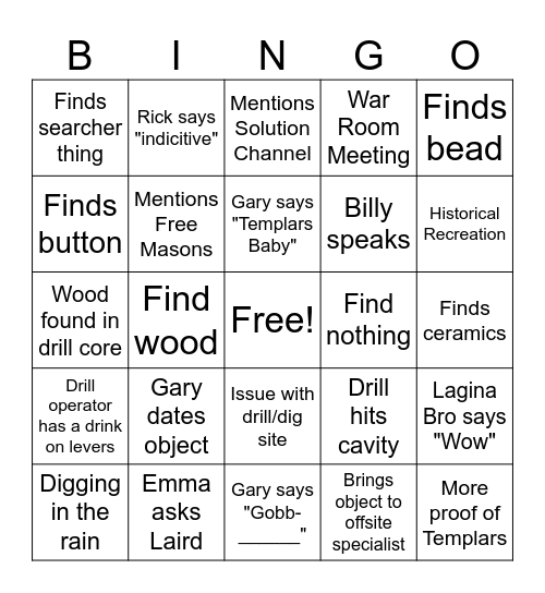 ¤♧☆ Oal Island Bingo Card