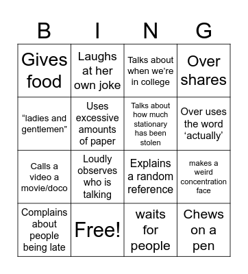 Ms Watts Bingo Card