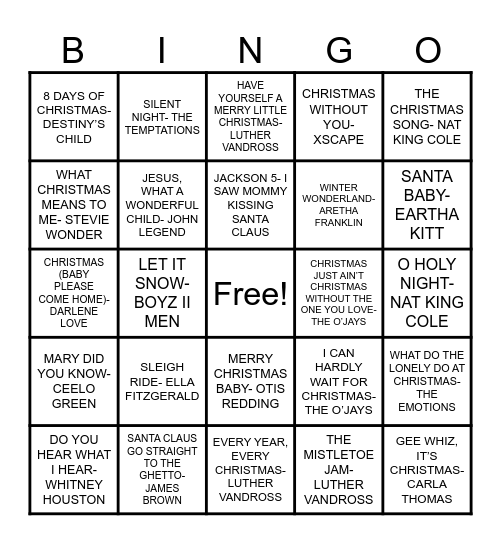 CHRISTMAS BINGO Card