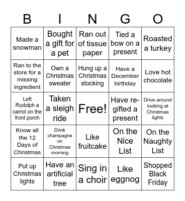 Christmas Bingo Card