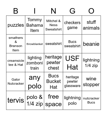 Holiday Bingo Card