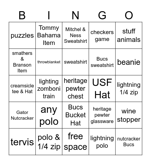 Holiday Bingo Card