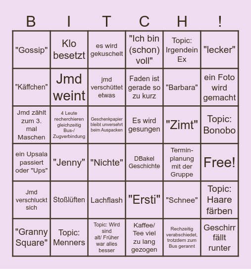 Stitch 'n' Bingo Card