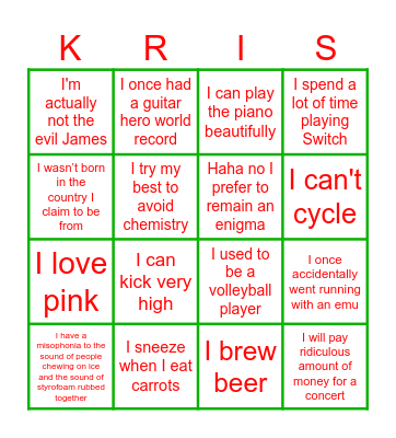 Thurecht Christmas Party Bingo Card