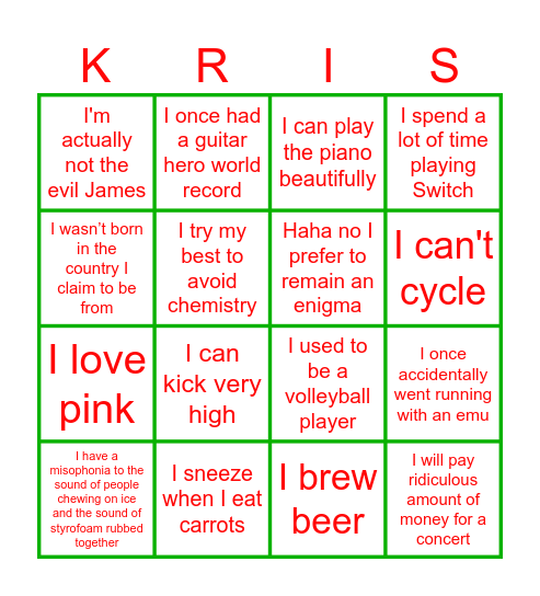 Thurecht Christmas Party Bingo Card