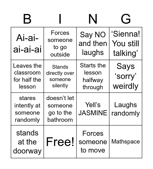 Mr Chivasa Bingo Card