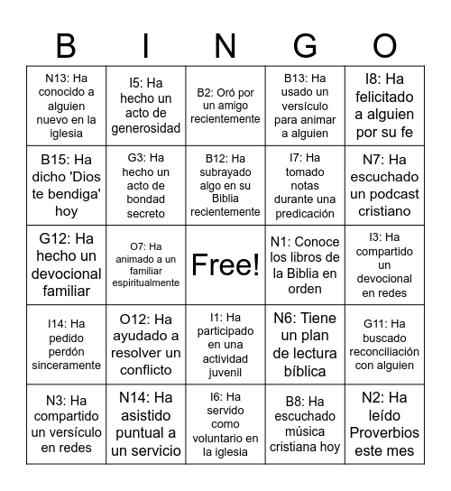 CONFERENCIA JUVENIL 2025 Bingo Card