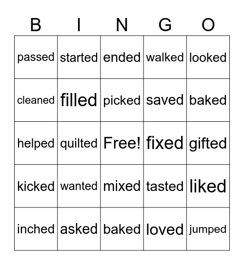 -ed Endings Bingo Card