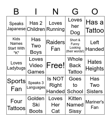 BRIARWOOD BINGO  Bingo Card