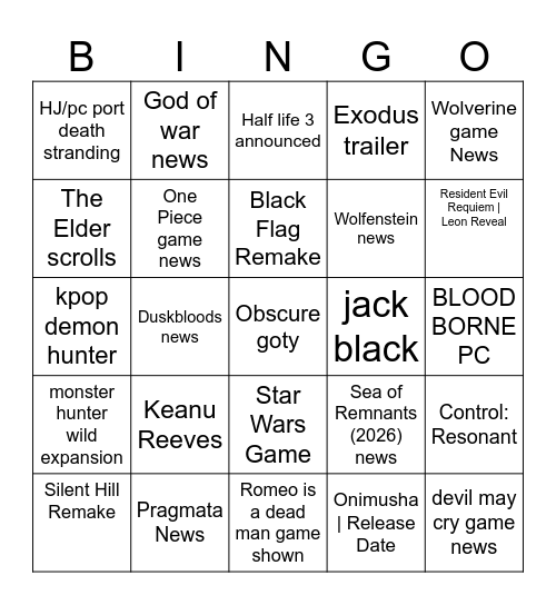 Bingo Card