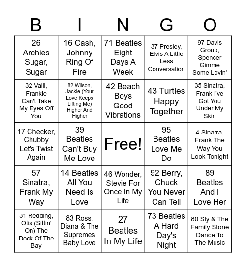 Musical Bingo [TEST] Bingo Card
