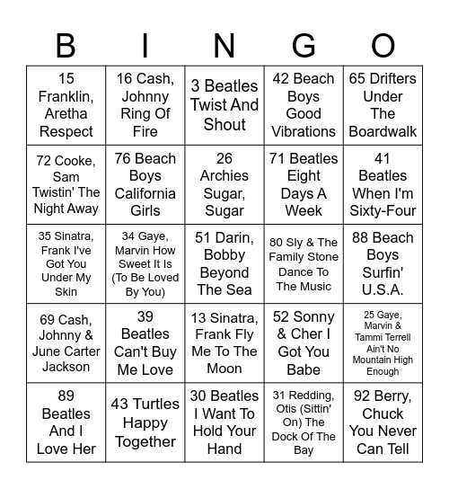 Musical Bingo [TEST] Bingo Card