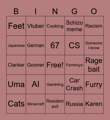 REELS Bingo Card