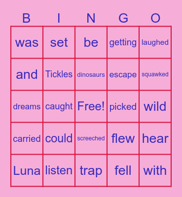The Big Kidnap Bingo Card