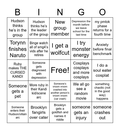 2026 friend group predictions Bingo Card