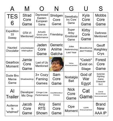 Braincell Game Awards 2025 Bingo Card