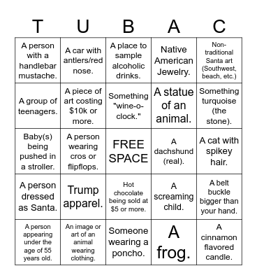 At the Luminaries Bingo Card