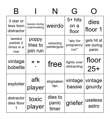 dandys world bingo Card