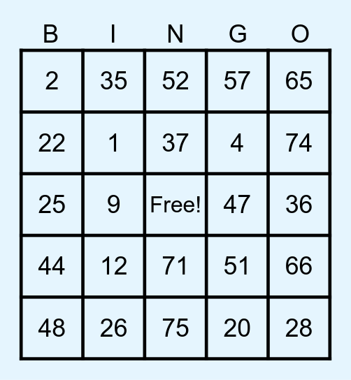 SANTA KRIZZIA  BINGO BONANZA Bingo Card