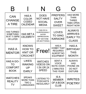 HOLIDAY PARTY Bingo Card