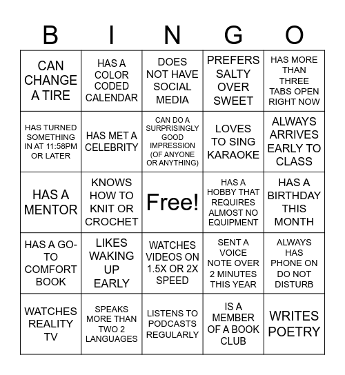 HOLIDAY PARTY Bingo Card