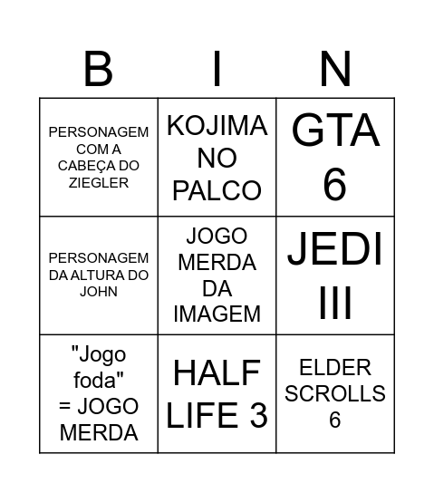 CORINHOS BINGO Card