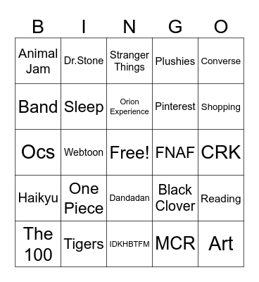 Loaf Bingo Card
