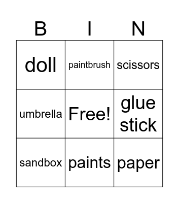 8 Art Class Bingo Card