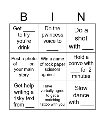 EOY Party Bingo Card