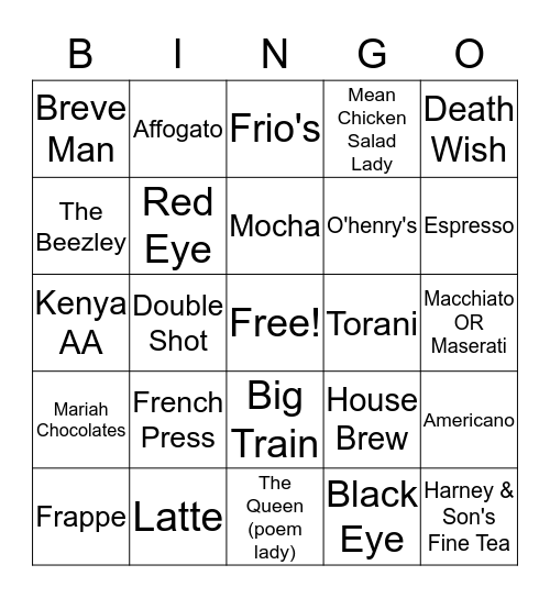 Jolted Bingo Card