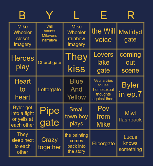 byler bingo Card