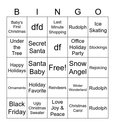 Christmas Bingo Card
