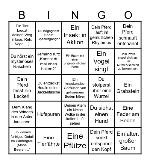 Nikolausritt Bingo Card