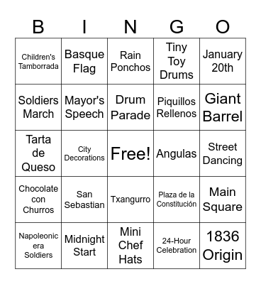 La Tamborrada Bingo Card