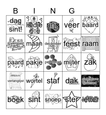 Sinterklaas Bingo Card