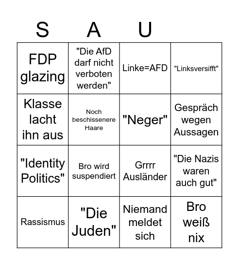 Herr Sauer Bingo Card