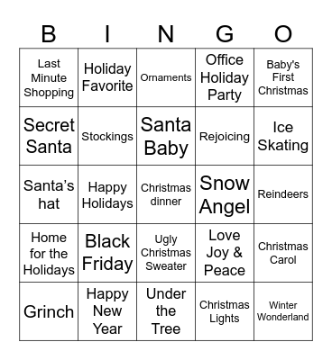Christmas Bingo Card