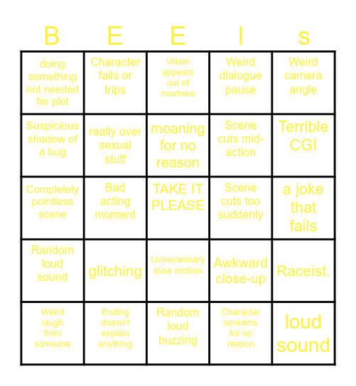 little bee lifes are done... Bingo Card