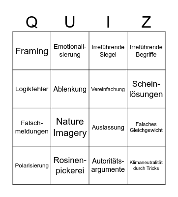 Strategien Bingo Card