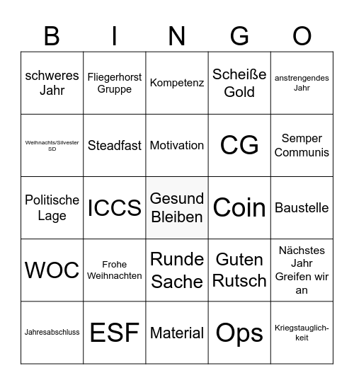 Kommandeurs Bingo Card