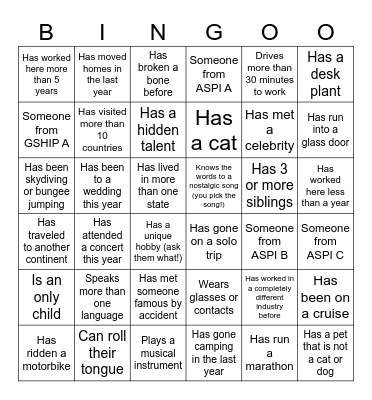Christmas Party Bingo Card